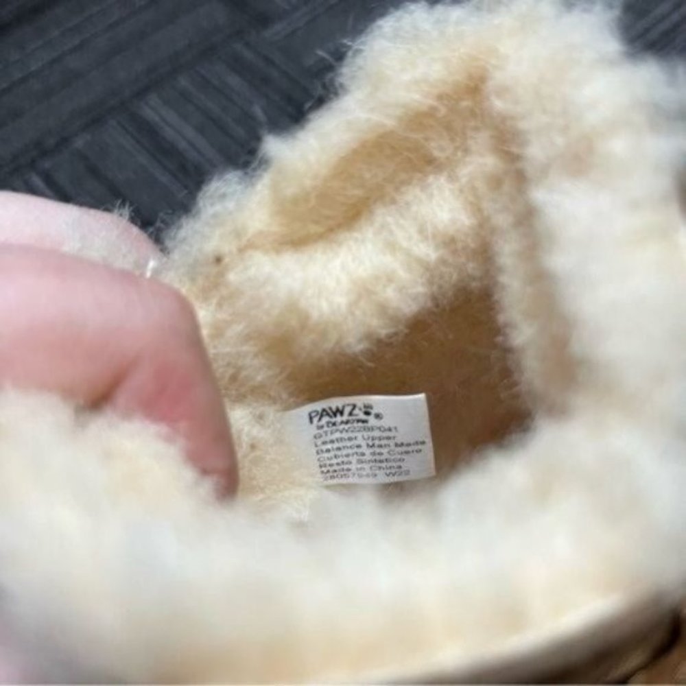 PAWZ by Bearpaw Tan Chestnut Bow Leather Boots Girls Size 10 - Picture 5 of 7